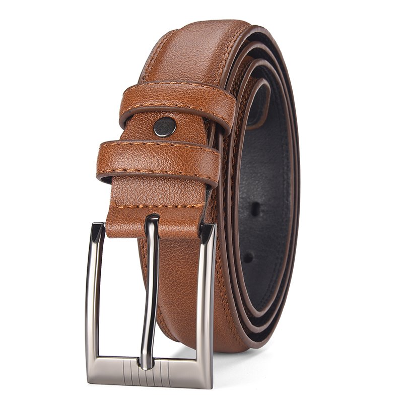 Wholesale pin buckle belts for men new patterns for PVC business leather belts for men