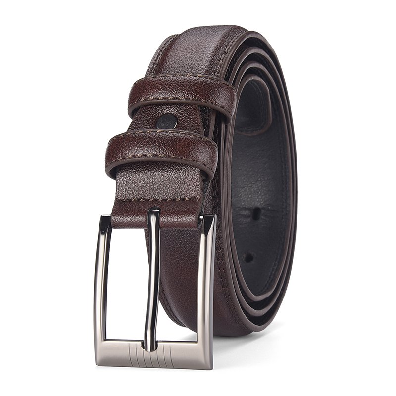 Wholesale pin buckle belts for men new patterns for PVC business leather belts for men