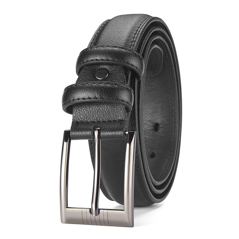 Wholesale pin buckle belts for men new patterns for PVC business leather belts for men