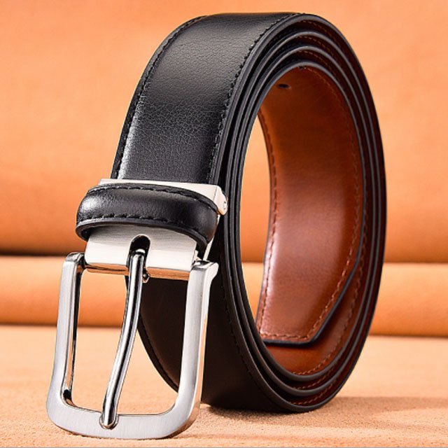 Genuine Leather Belt For Mens Reversible Belt Classy Dress Belt Adjustable pin buckle for mens gift