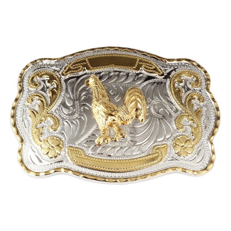 Two Tone Shiny Gold Silver western Belt buckle Fashion Designer Horse Buckle Cowboy western belt buckle for men