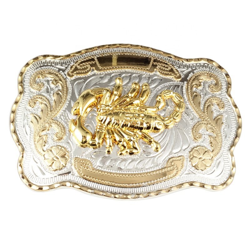 Two Tone Shiny Gold Silver western Belt buckle Fashion Designer Horse Buckle Cowboy western belt buckle for men