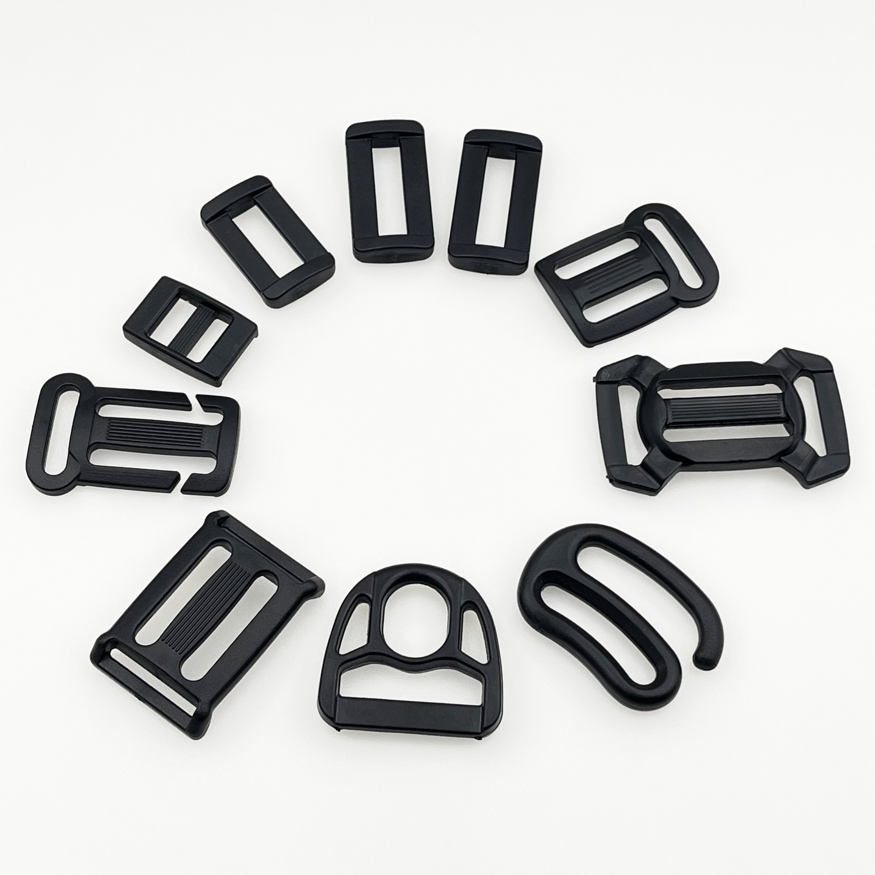 Wholesale Rectangular Plastic Belt Loop Strap Slider Buckle Flat D-ring Webbing Adjustable Plastic Keepers Backpack Accessories