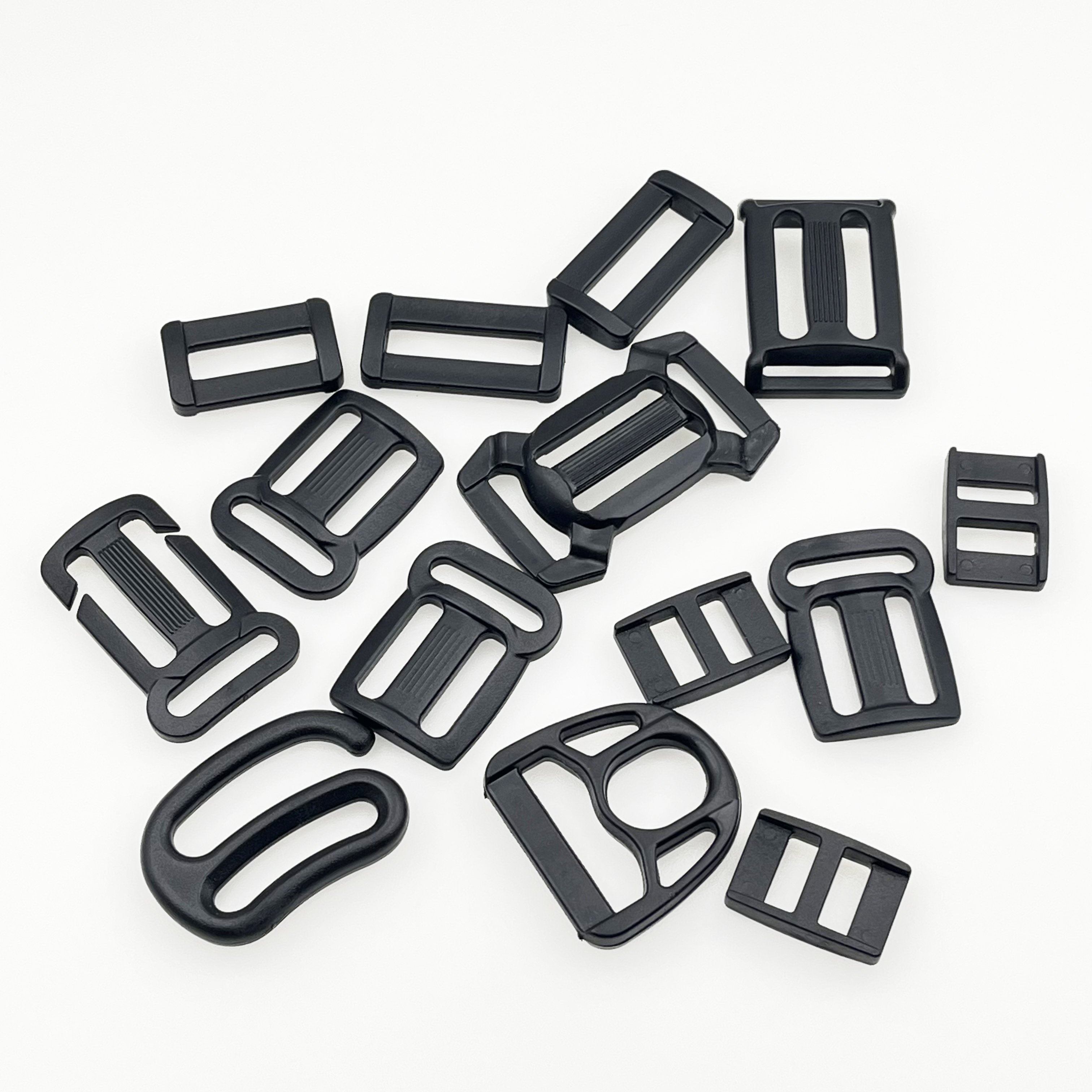 Wholesale Rectangular Plastic Belt Loop Strap Slider Buckle Flat D-ring Webbing Adjustable Plastic Keepers Backpack Accessories