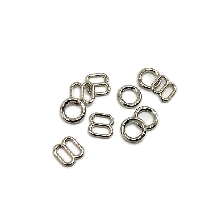 Factory Wholesale Low Price High Quality Metal Swimwear Bra Clip Buckle Rings Sliders Hooks Bra Strap Hooks Buckle For Underwear