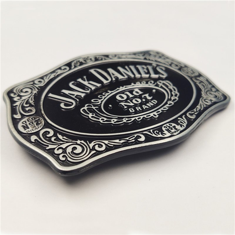 classic pattern western belt buckle oval shape engraved custom letter logo soft enamel plate buckle for men