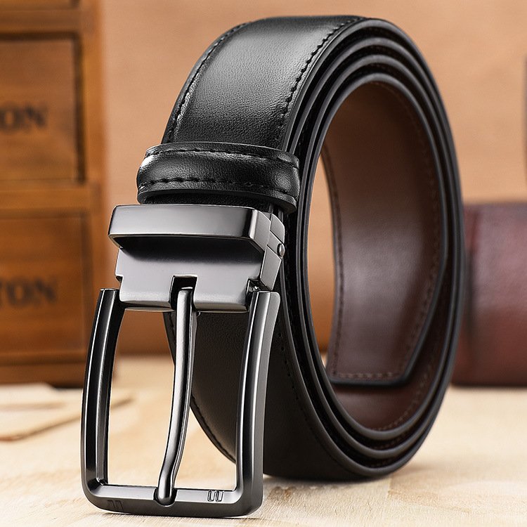 Custom Size Metal Pin Belt Buckle Leather Belt Mens Casual Genuine Leather Belt For Men