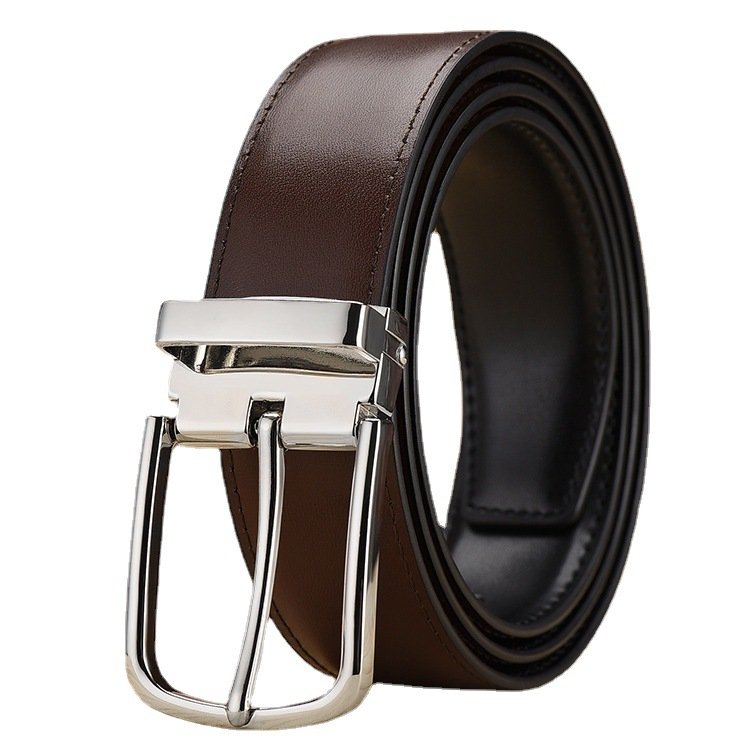 Custom Size Metal Pin Belt Buckle Leather Belt Mens Casual Genuine Leather Belt For Men