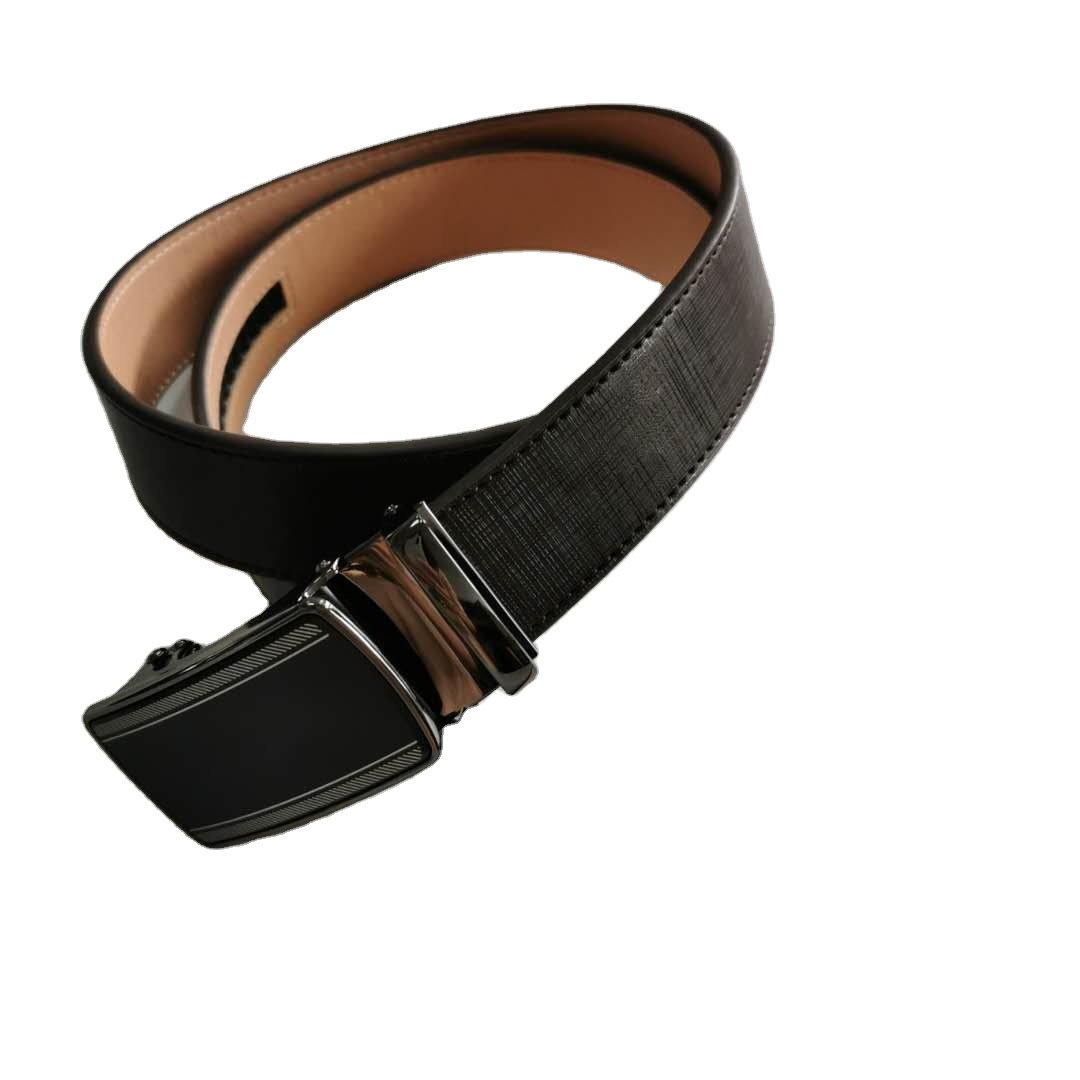 Hot Selling Business Mens Split & PU Leather with Automatic Sliding Buckle Belts genuine crocodile belts belt for men