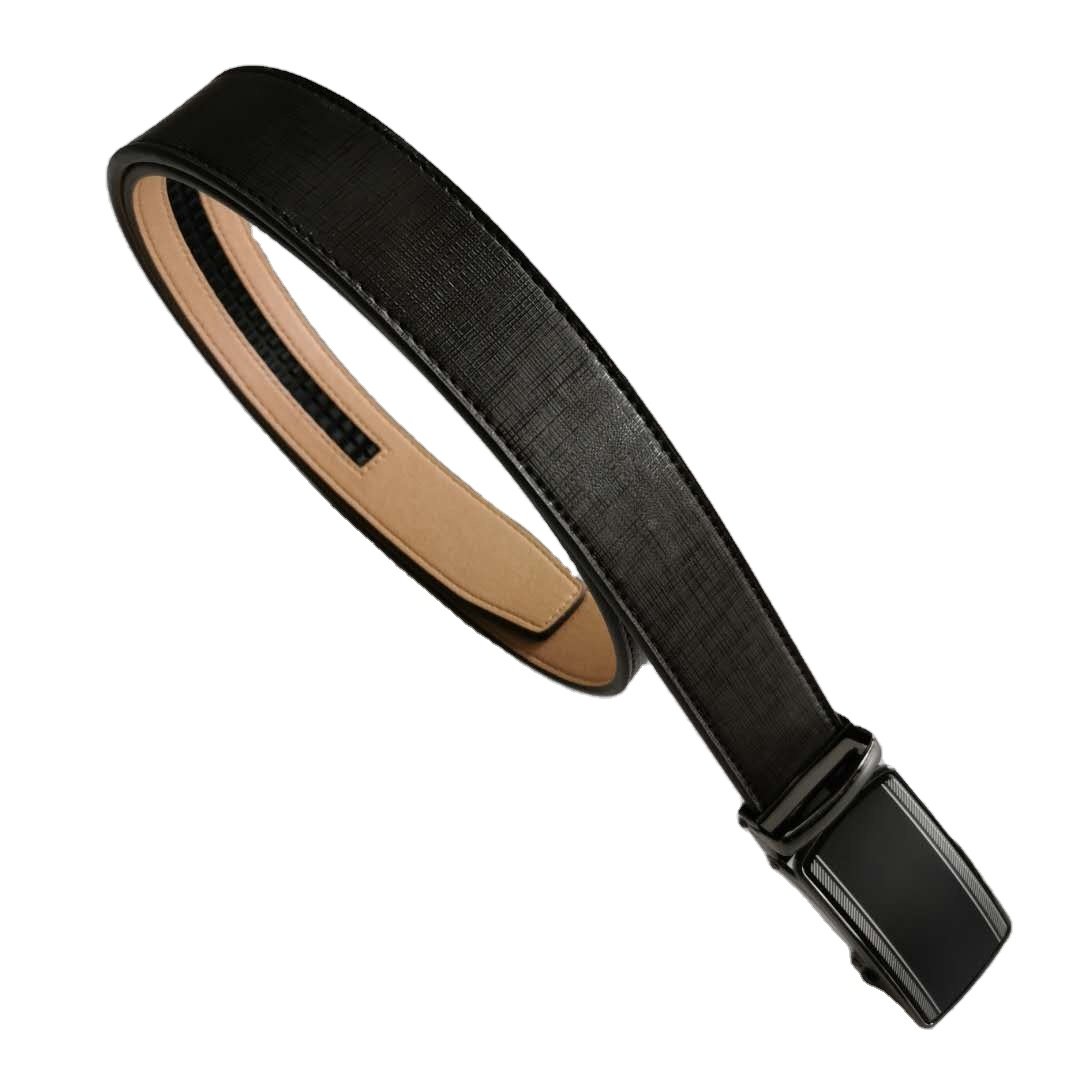 Hot Selling Business Mens Split & PU Leather with Automatic Sliding Buckle Belts genuine crocodile belts belt for men