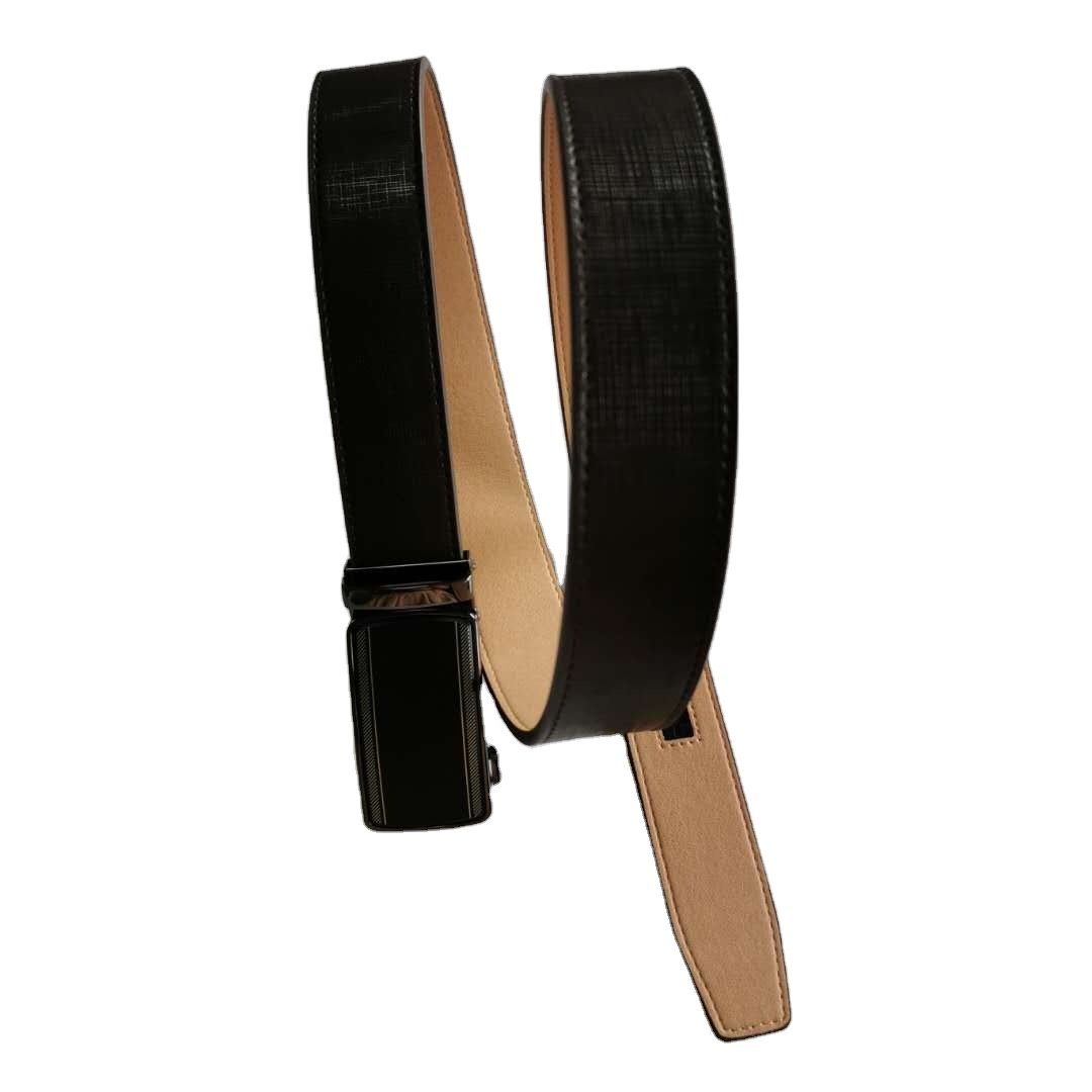 Hot Selling Business Mens Split & PU Leather with Automatic Sliding Buckle Belts genuine crocodile belts belt for men