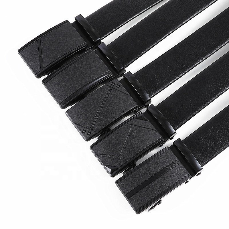 2024 New Style Belt men's frosted iron automatic buckle belt fashionable casual versatile PU leather belt for Jeans LXS-IAP007