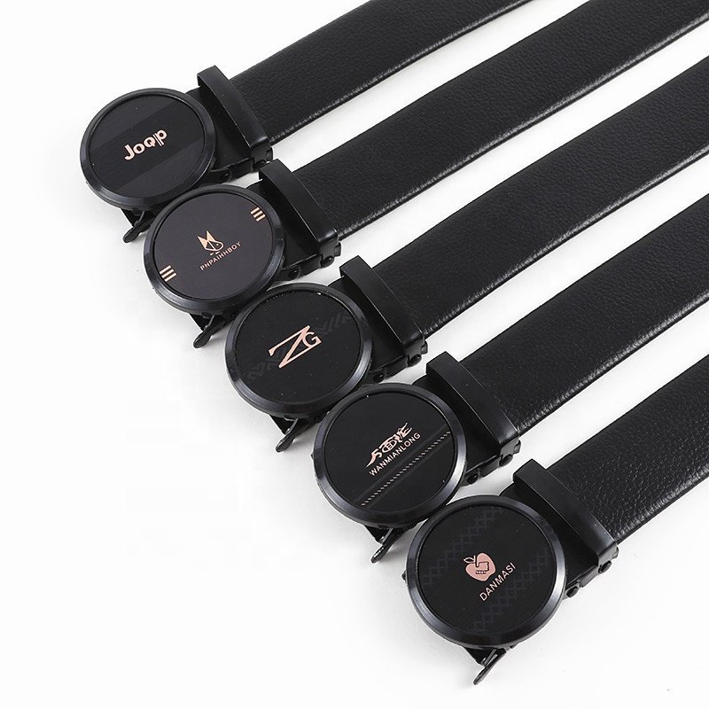 2024 New Style Belt men's frosted iron automatic buckle belt fashionable casual versatile PU leather belt for Jeans LXS-IAP007