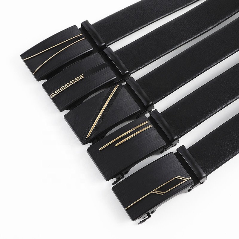 2024 New Style Belt men's frosted iron automatic buckle belt fashionable casual versatile PU leather belt for Jeans LXS-IAP007