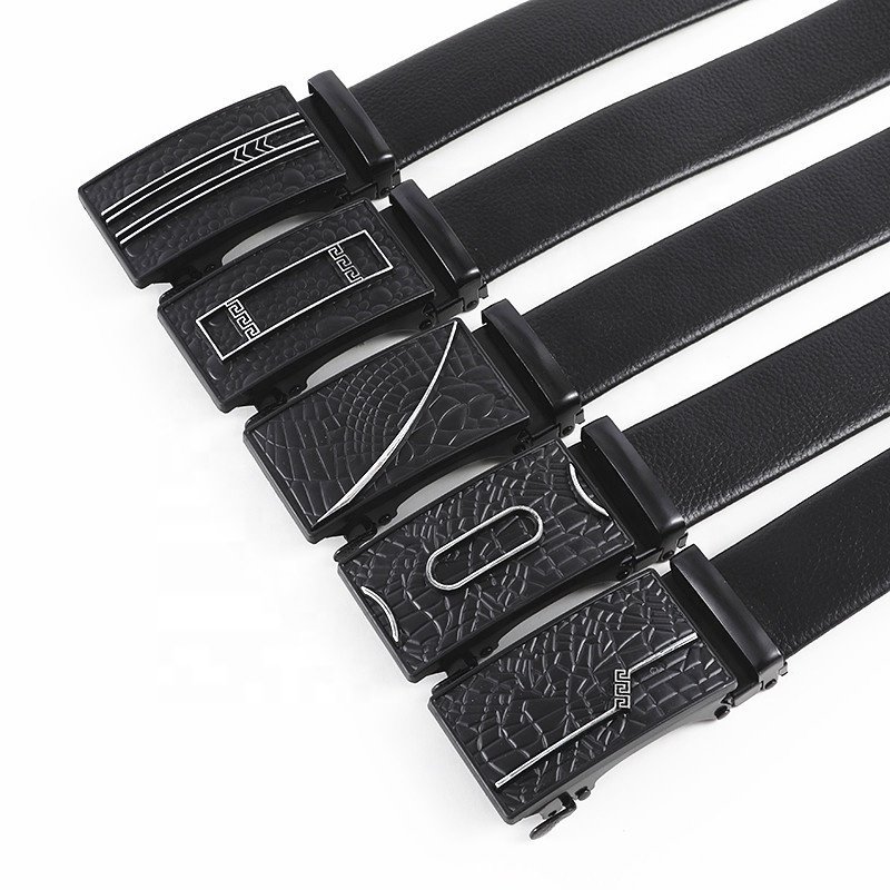 2024 New Style Belt men's frosted iron automatic buckle belt fashionable casual versatile PU leather belt for Jeans LXS-IAP007