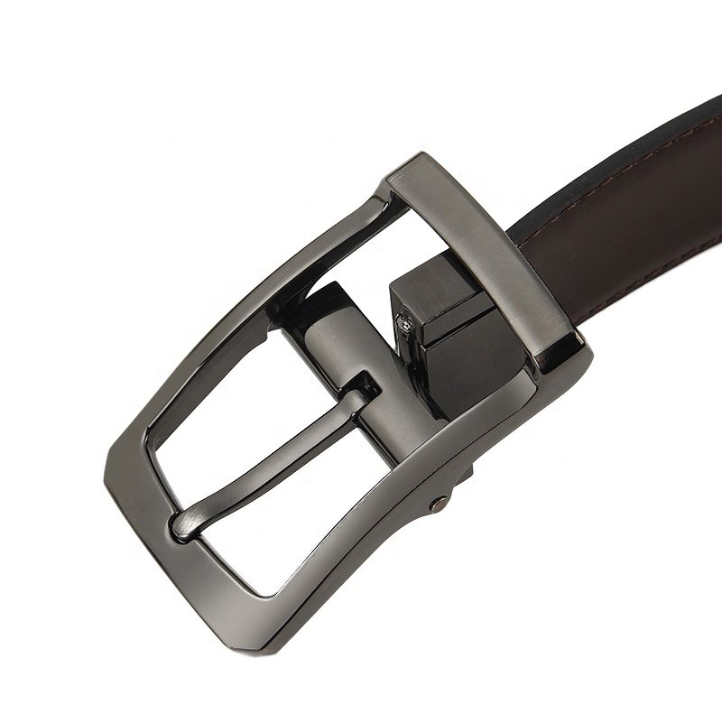 Embossed Logo OEM/ODM split leather zinc alloy needle buckle belt for men's versatile casual cowhide waist belt P121