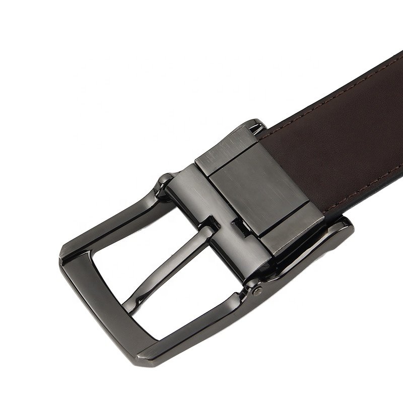 Embossed Logo OEM/ODM split leather zinc alloy needle buckle belt for men's versatile casual cowhide waist belt P121