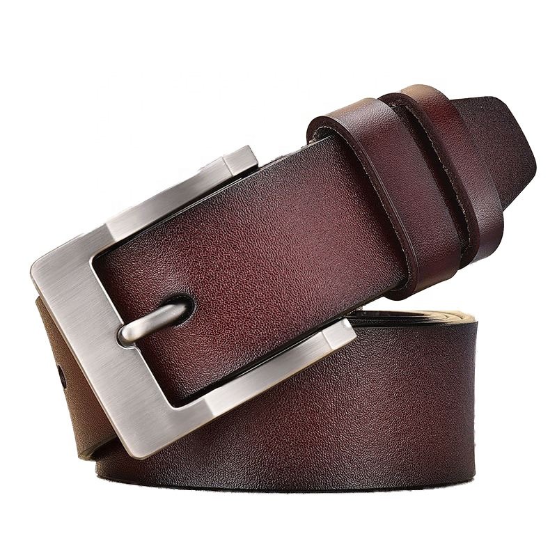 Hot selling synthetic leather men's waist belts Multiple pin buckle styles business fashion pants belts for man gift 3.8cm*120cm