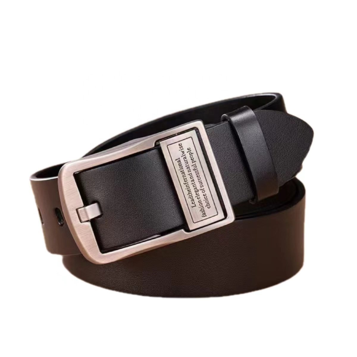 Hot selling synthetic leather men's waist belts Multiple pin buckle styles business fashion pants belts for man gift 3.8cm*120cm