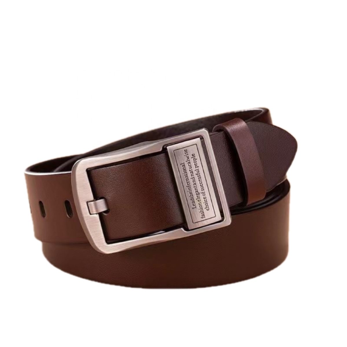 Hot selling synthetic leather men's waist belts Multiple pin buckle styles business fashion pants belts for man gift 3.8cm*120cm