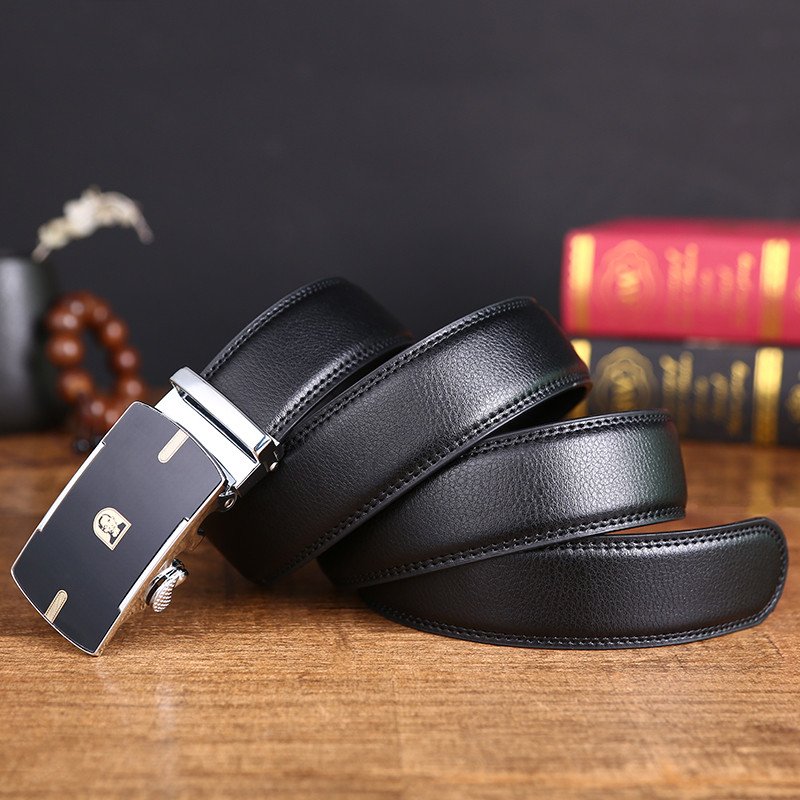 Hot sales men's popular fashion designers cowhide leather automatic buckle belts in stock