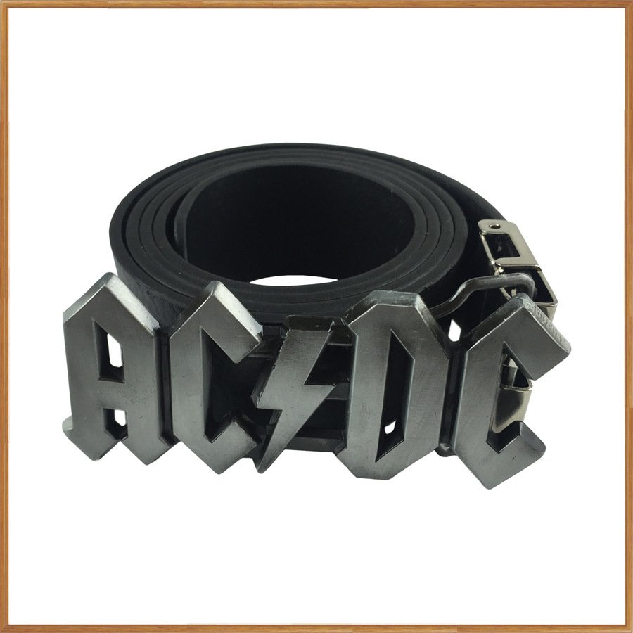 Trendy Vintage Zinc Alloy ACDC Music Belt Buckle Vintage Casual Western Cowboy Belt Buckles for Men