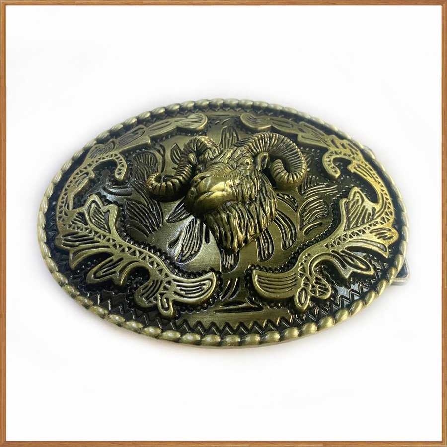 Vintage Zinc Alloy Animal Goat Belt Buckle Men Fashion Belt Buckle