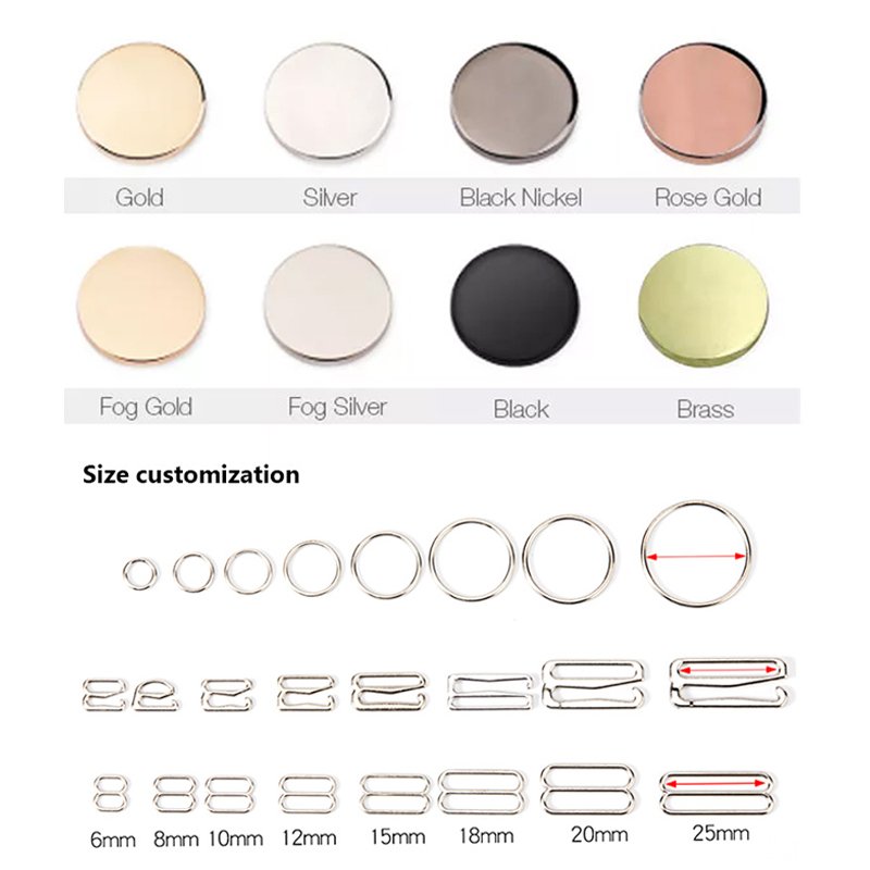 Metal Bikini Accessories Ring Swimsuit G Buckle Swimwear Hardware Accessories Bra O Rings 8 Shape Sliders Buckle for Swimwear