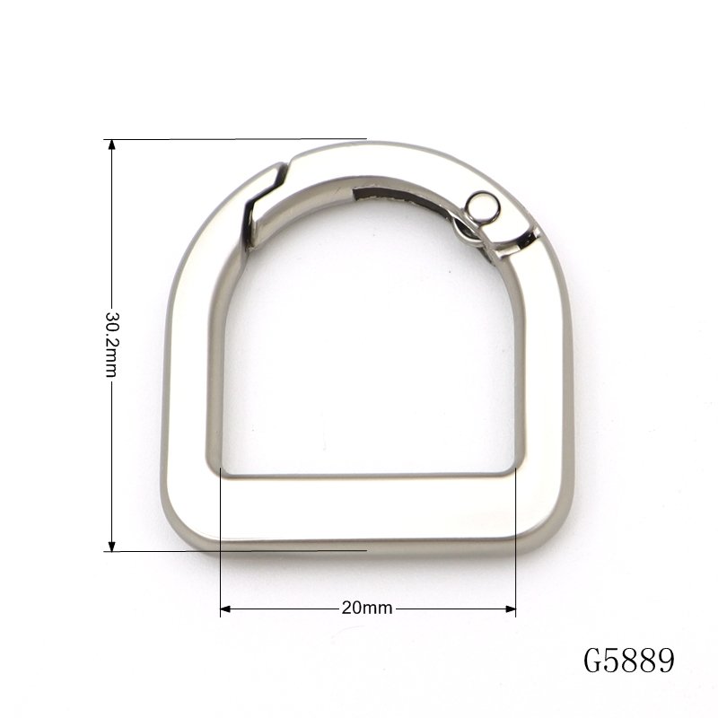 Custom Circle Snap Clip Hook O Ring Spring Gate Clasp Buckle Round Spring Carabiner for Keychain Handbag