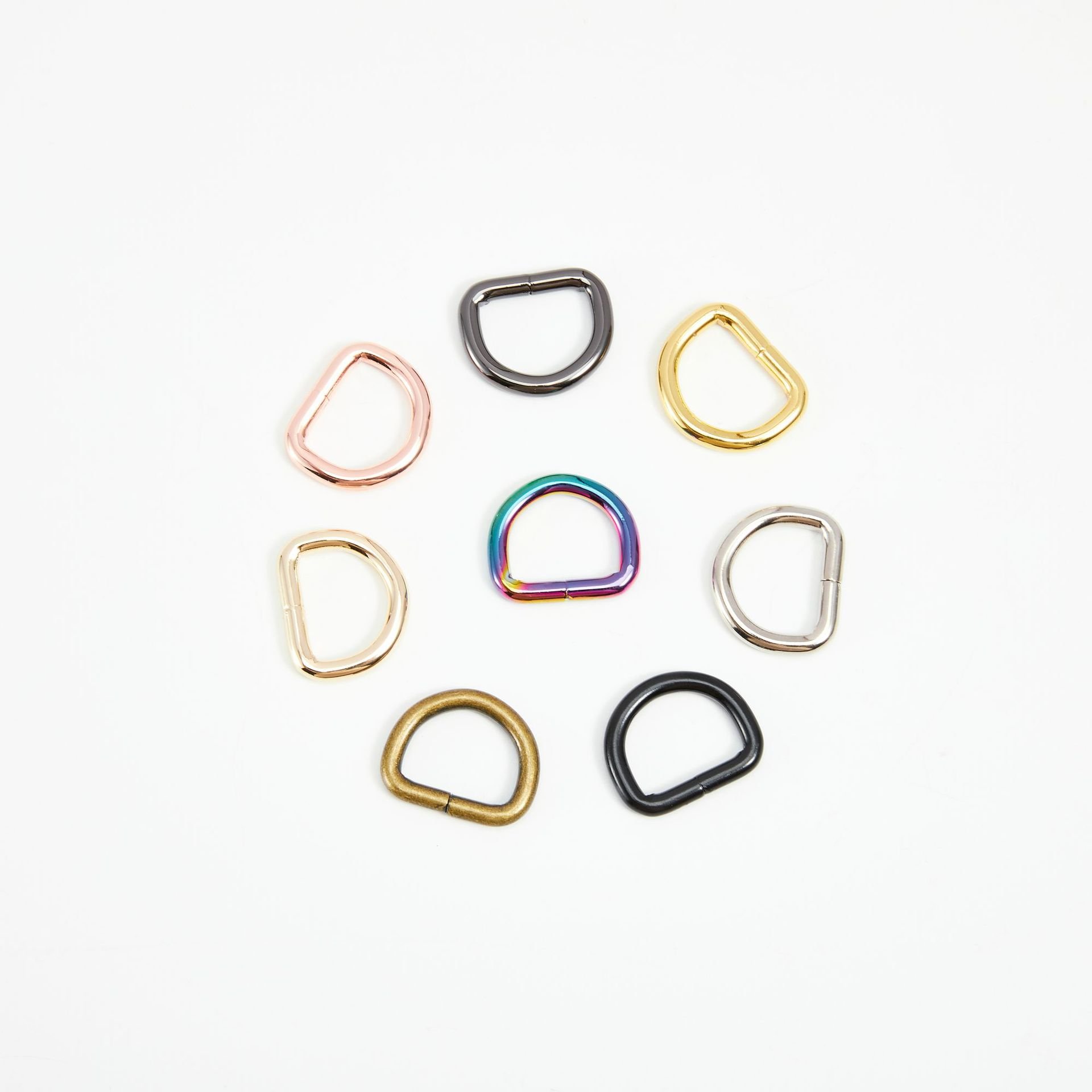 Customized Metal Gold Plated Welded stainless steel/Iron D Ring Buckle For Bag Straps