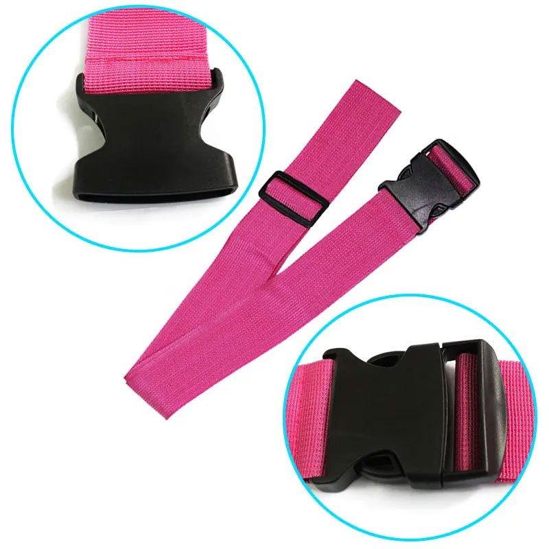 Custom Nylon luggage tag loop strap luggage belt for trunk suitcase with thick buckles factory price
