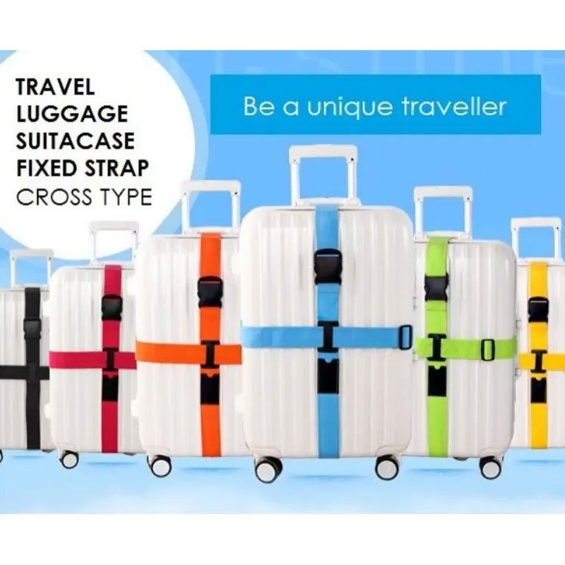 Custom Nylon luggage tag loop strap luggage belt for trunk suitcase with thick buckles factory price