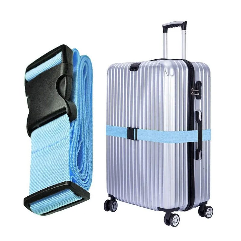 Custom Nylon luggage tag loop strap luggage belt for trunk suitcase with thick buckles factory price