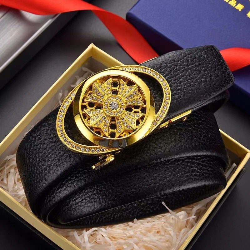 Hot sales Trend Personalized Business Belt All-Match Jeans PU Leather Belts Alloy Automatic Buckle Customizable Belt
