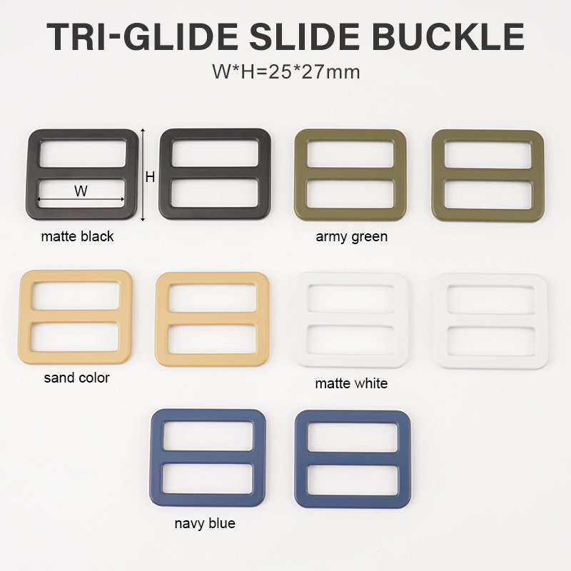 Wholesale Bag Metal Hardware Mould Ready 1 Inch Tri-Glide Buckle 25mm Metal Handbag Buckle 1" Metal Slide Buckles for Bags Strap