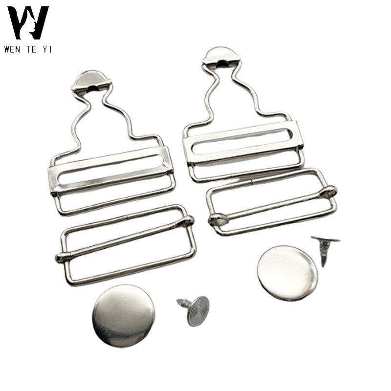 6 Sets Metal Antique Brass Suspender Buckles Overall Clip Replacement for Adult Kids 38mm Clothing Handmade jeans accessories