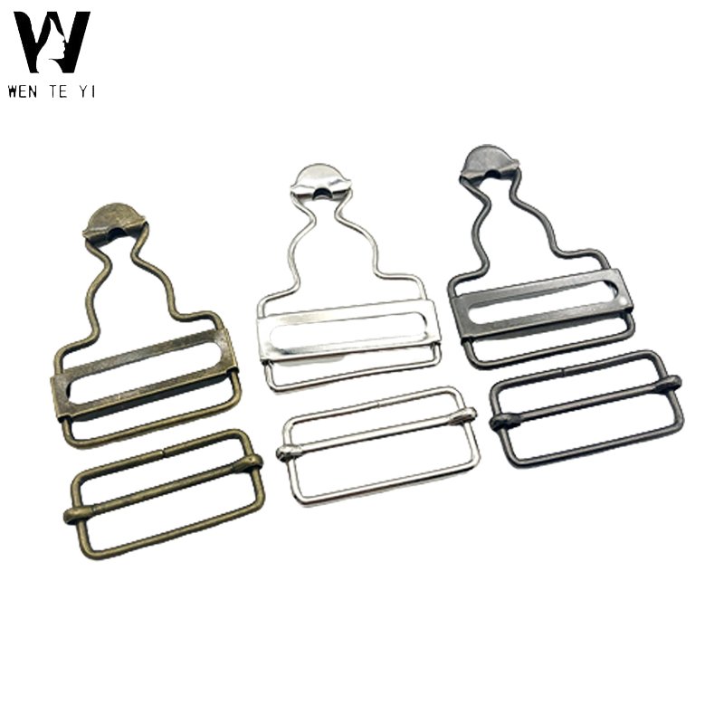 6 Sets Metal Antique Brass Suspender Buckles Overall Clip Replacement for Adult Kids 38mm Clothing Handmade jeans accessories
