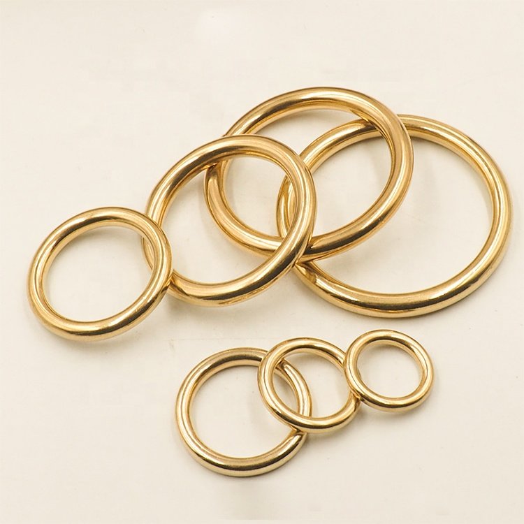 10mm 12mm 14mm 16mm 18mm 20mm 22mm 25mm 27mm 30mm 32mm 38mm handbag accessories Seamless metal O buckle solid brass O ring