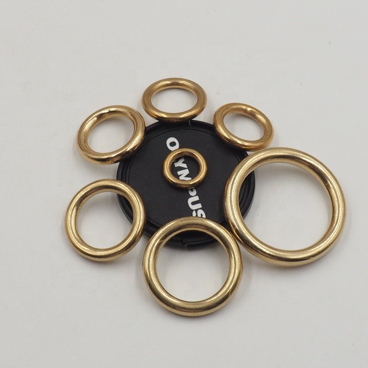 10mm 12mm 14mm 16mm 18mm 20mm 22mm 25mm 27mm 30mm 32mm 38mm handbag accessories Seamless metal O buckle solid brass O ring