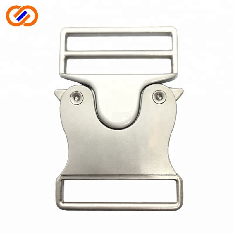 wholesale 65mm top grade metal spring action belt side release buckle