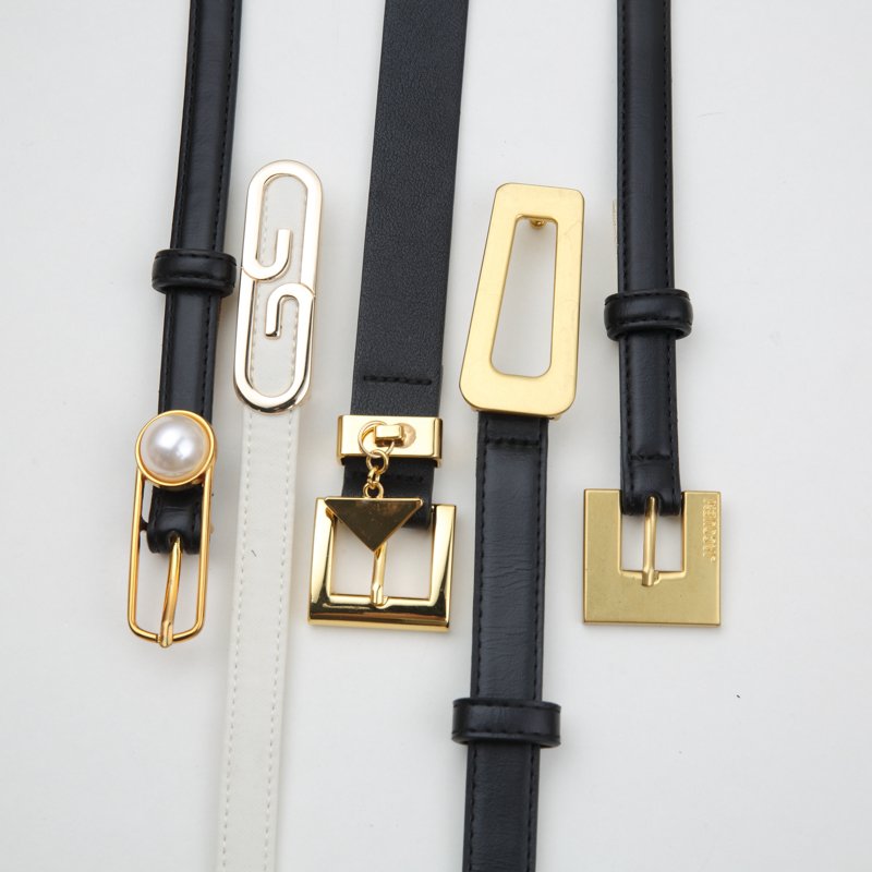 Factory Price Custom Belts Letters Leather Belt For Women Men double buckle belt