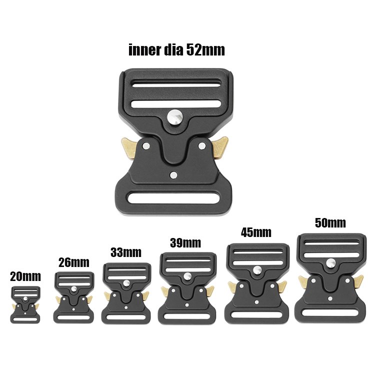 Custom Logo Adjustable 20mm tactical strap buckle 3/4 inch hardware Decorative quick release Buckle for shoulder bags buckles