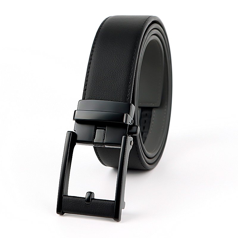 High quality custom cowhide belt 3.4cm wide men genuine leather belt with gold automatic buckle hot selling belt