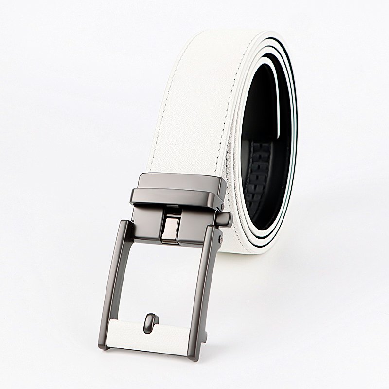 High quality custom cowhide belt 3.4cm wide men genuine leather belt with gold automatic buckle hot selling belt