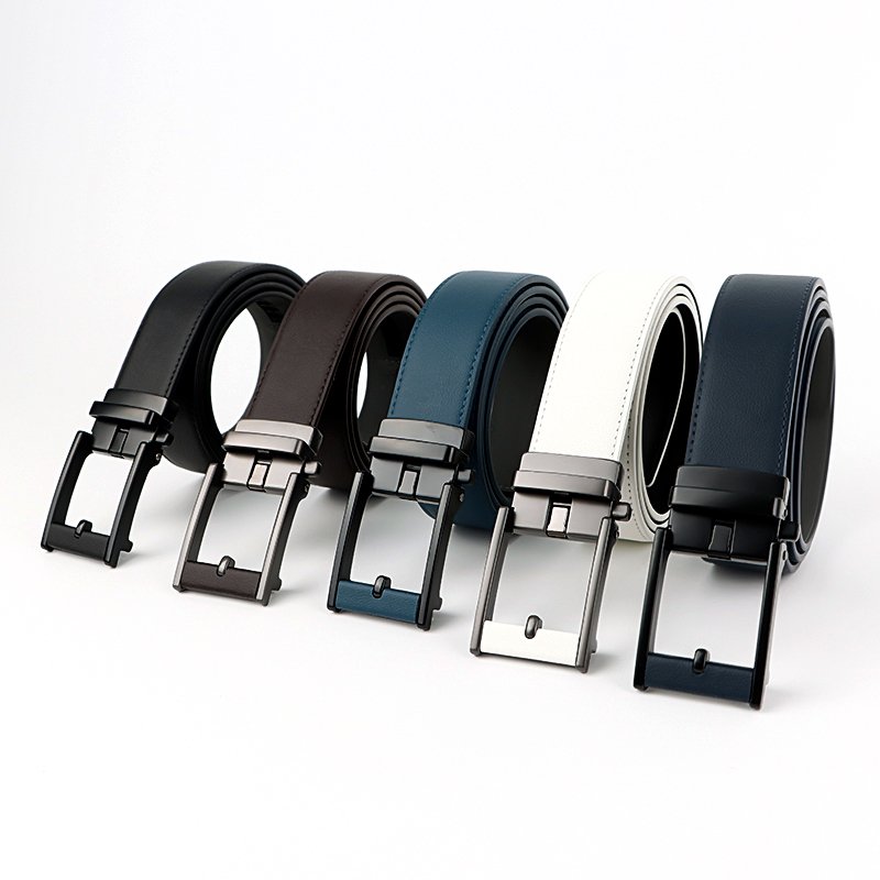High quality custom cowhide belt 3.4cm wide men genuine leather belt with gold automatic buckle hot selling belt
