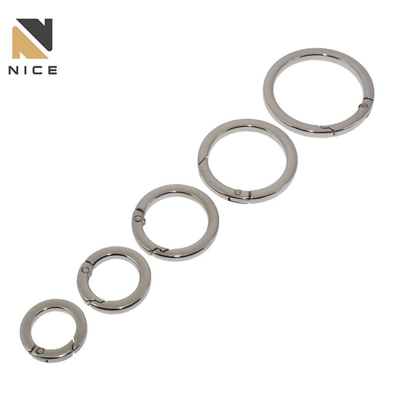 Custom Zinc Alloy Spring O Rings Wholesale Metal Key Ring Buckles for Bag Accessory