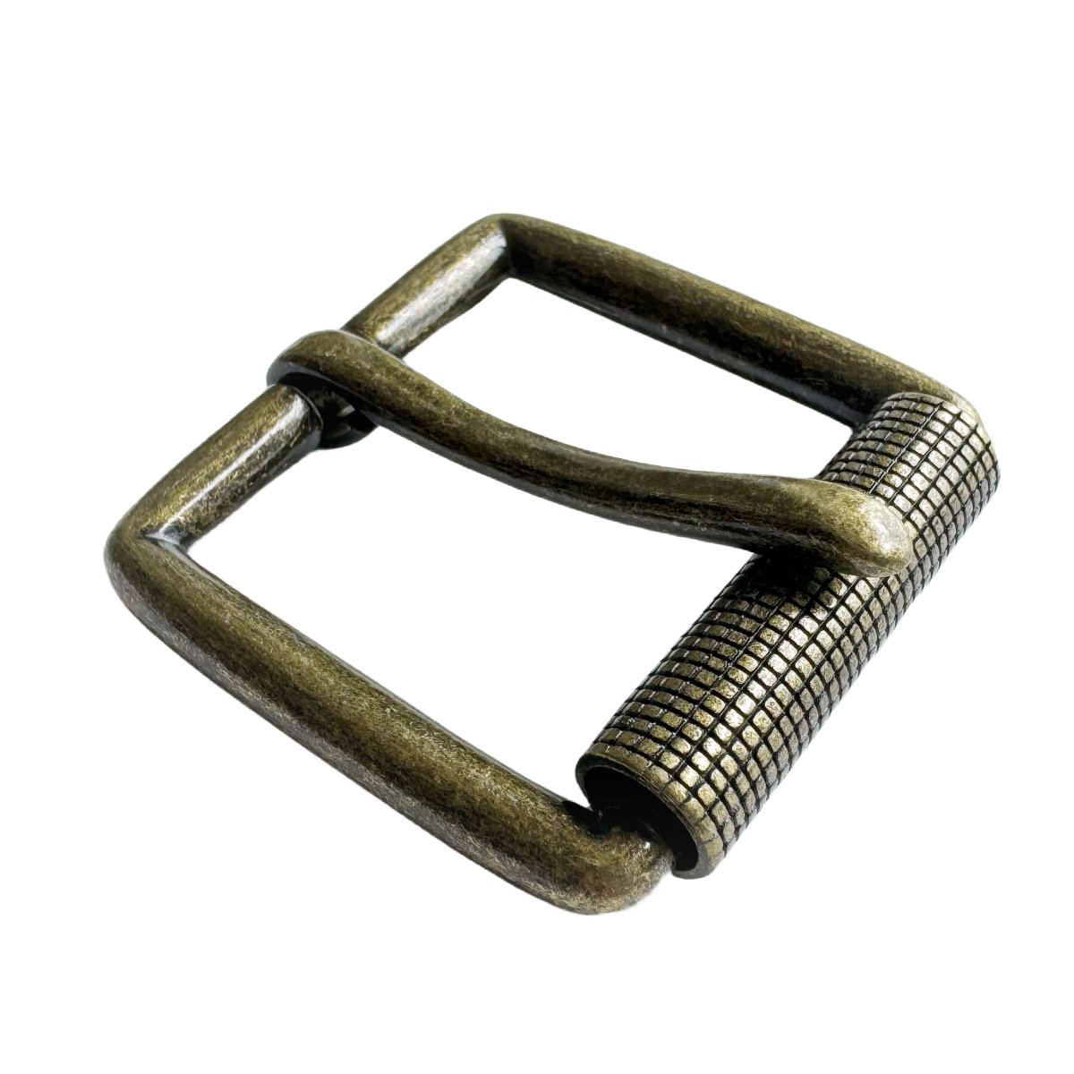 Men's antique copper patterned roller metal needle buckle, vintage zinc alloy belt buckle suitable for daily use