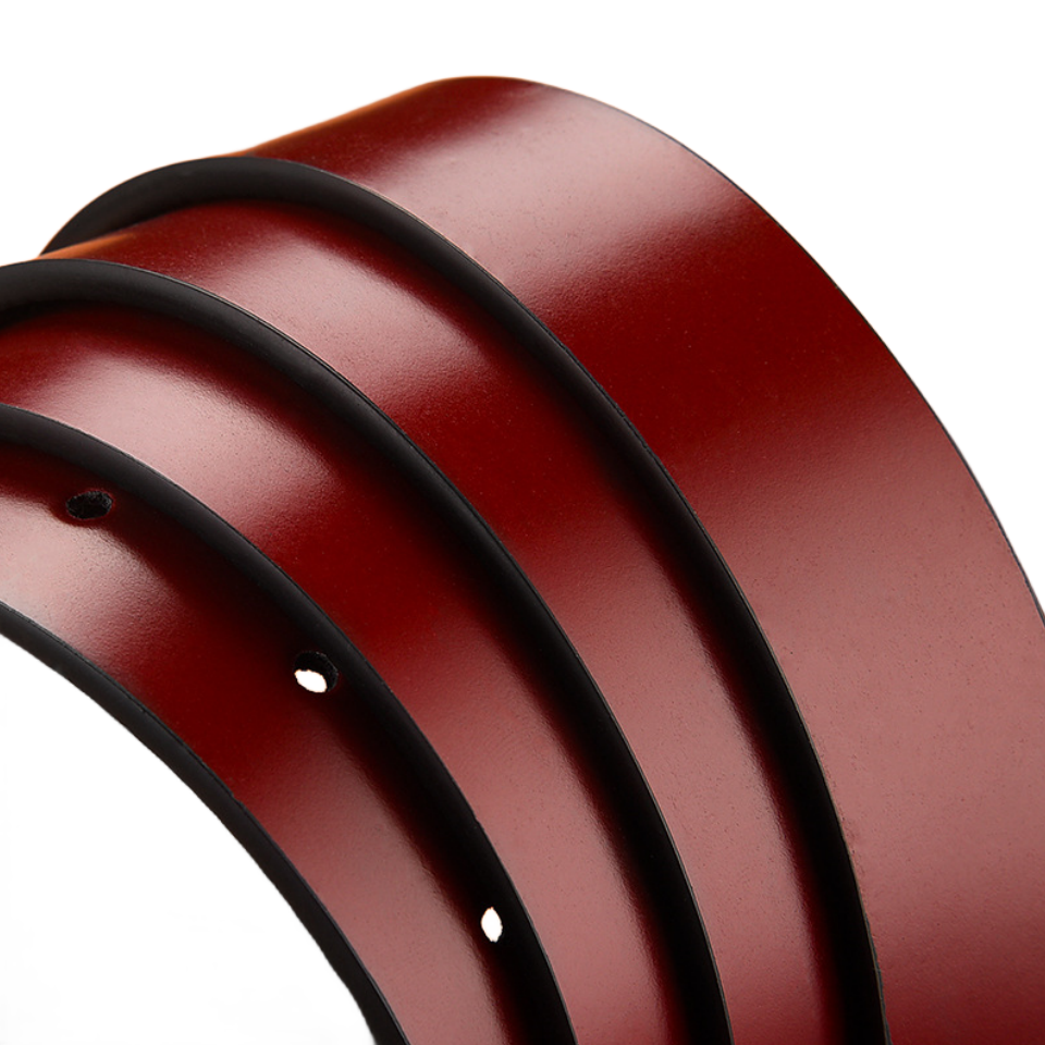 Custom Fashion Men's Double-sided Reversible Buckle Leather Belt Cut-to-Fit Golf Rotate Buckle Men Belt