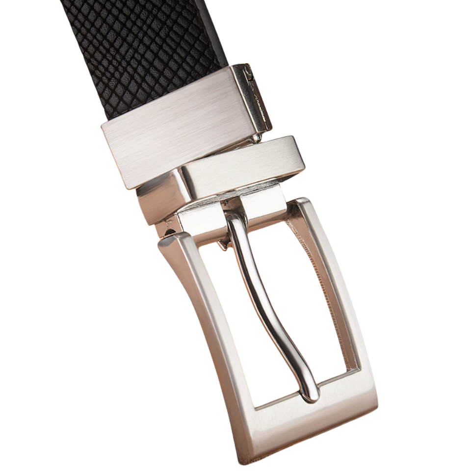 Custom Fashion Men's Double-sided Reversible Buckle Leather Belt Cut-to-Fit Golf Rotate Buckle Men Belt
