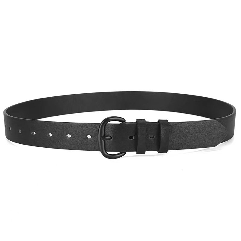 Women Leather Belt for Jeans Pants Dresses Black Ladies Waist Belt with Pin Buckle